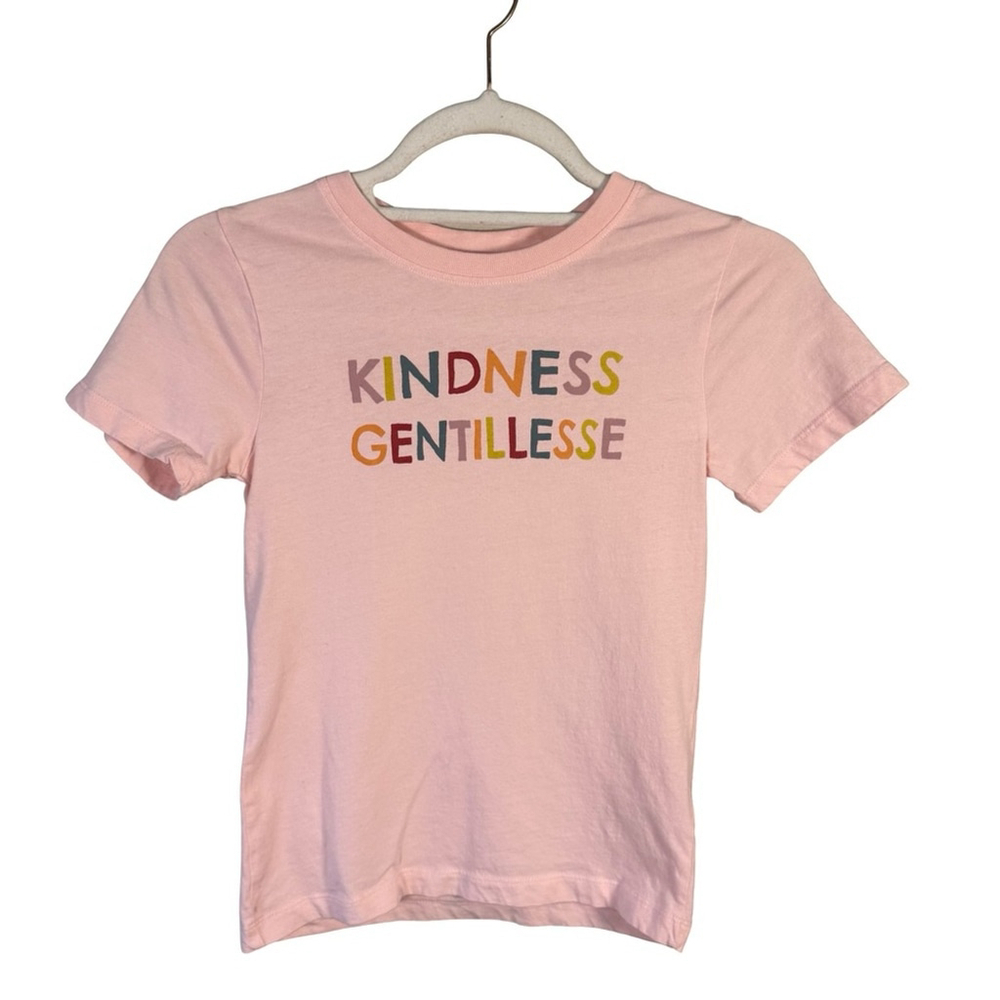 Toys “R” Us Pink Kids T-Shirt with Kindness Graphic Print Size M Casual Positive